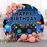 Runden Gamepad Blau Glücklich Geburtstag Hintergrund Für Junge